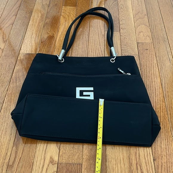Vintage “G” Large Black Purse with Silver Detailing - Picture 9 of 11